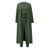 Swetry damskie - 3-częściowy komplet odzieży domowej z kardiganem - miniaturka - grafika 1