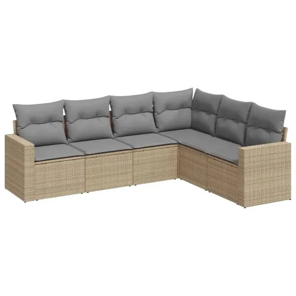 Zestaw mebli ogrodowych beżowy rattan PE 65,5 x 62 x 69 cm, modułowy