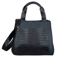 Torebki damskie - Torebka Skórzana VerMari Valore Crocco Granatowa - miniaturka - grafika 1