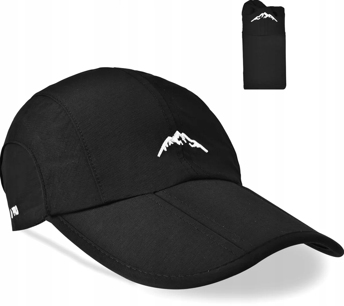CZAPKA BEJSBOLÓWKA REGULOWANA UNISEX SKŁADANA CZARNA ODDYCHAJĄCA OCHRONA
