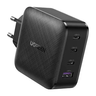 Ugreen szybka ładowarka PPS 65W USB / 3x USB Typ C QC 3.0 Power Delivery SCP FCP AFC (azotek galu) czarny (CD224 70774) - Ładowarki do telefonów - miniaturka - grafika 1