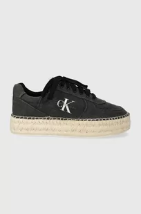 Calvin Klein Jeans espadryle ESPADRILLE SNEAKER CS BTW kolor czarny na platformie - Espadryle damskie - miniaturka - grafika 1