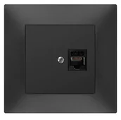 Gniazdka elektryczne - Czarne gniazdo komputerowe informatyczne RJ45 kat.5E CARLA 1748-09 ELEKTRO-PLAST - miniaturka - grafika 1