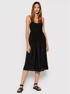Sukienki - Sisley Sukienka letnia 4XYWLV012 Czarny Regular Fit - grafika 1