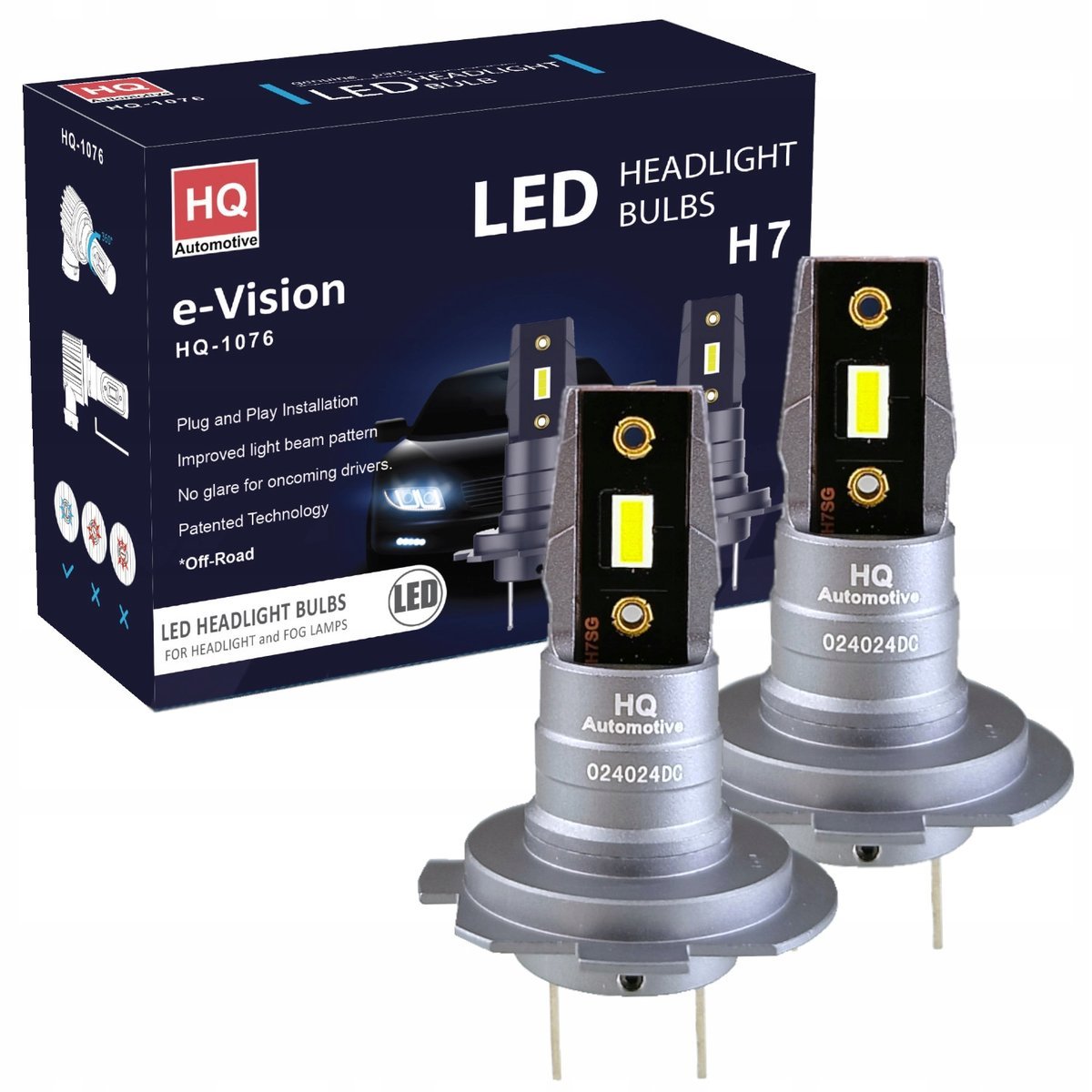 H7 Led Żarówki E-vision V4 6000k Oryginalny Rozmiar 1:1 Plug&play
