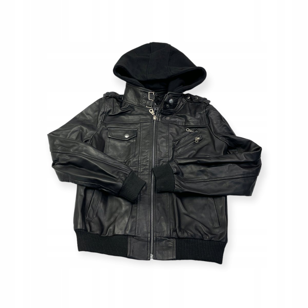 Skórzana kurtka damska z kapturem Real Leather L