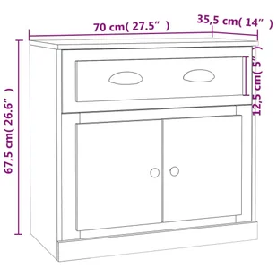 Szafka, biała z połyskiem, 70x35,5x67,5 cm Lumarko! - Szafki do salonu - miniaturka - grafika 11