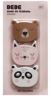 Gumka Szkolna Do Mazania Bebe 3 Szt Interdruk - Gumki biurowe - miniaturka - grafika 1