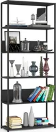 Regały - Fabryka Mebli Akord Regał industrialny metalowy 80 cm - czarny-czarny - 6 półek - miniaturka - grafika 1