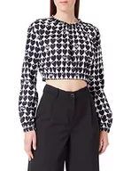 Bluzy damskie - Love Moschino Damska bluza Cropped, biały/czarny, 40 - miniaturka - grafika 1