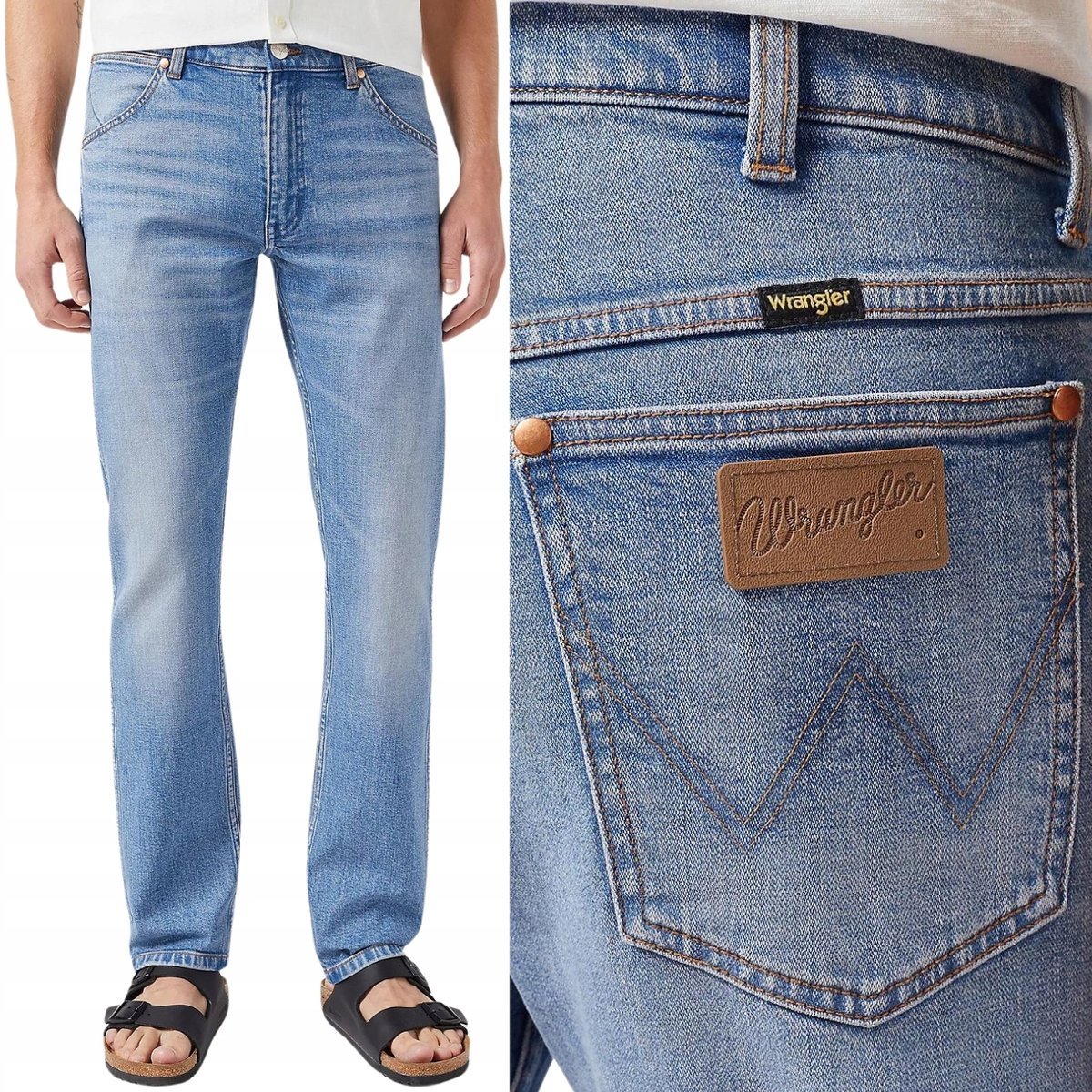 Wrangler 11MWZ SLIM ICONS DżINS Sheriff DOPASOWANE SPODNIE JEANSOWE W31 L34