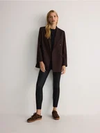 Spodnie damskie - Reserved - Woskowane spodnie push-up - czarny - miniaturka - grafika 1