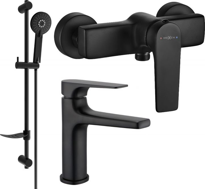 Mexen Lynx DF40 zestaw prysznicowy, czarny - 745904DF40-70