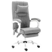 Fotele i krzesła biurowe - vidaXL Krzesło biurowe z funkcją masażu, szare, obite tkaniną - miniaturka - grafika 1