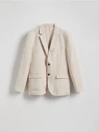 Kurtki męskie - Reserved - Lniana marynarka slim fit - beżowy - miniaturka - grafika 1