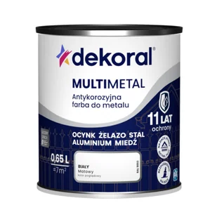 Dekoral Farba antykorozyjna do metalu MULTIMETAL Biały 0,65 l - Farby olejne i specjalne - miniaturka - grafika 1