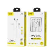 Słuchawki - FONENG słuchawki przewodowe T36 USB-C z mikrofonem 1.2M Biały - miniaturka - grafika 1
