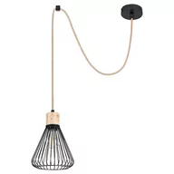 Lampy sufitowe - Rabalux Farfalle lampa wisząca 1x40W czarny/drewno 3148 - miniaturka - grafika 1