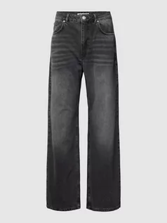 Spodnie damskie - Jeansy o kroju straight fit z 5 kieszeniami - grafika 1