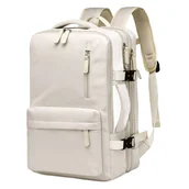 Plecaki - PLECAK PODRÓŻNY DO SAMOLOTU PODRĘCZNY WYTRZYMAŁY BEŻOWY - miniaturka - grafika 1