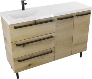 Szafka z umywalką ATHOS  stojąca 120 cm lewa - Uchwyt Czarny Mat - Szafki łazienkowe - miniaturka - grafika 1