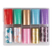 Ozdoby do paznokci - Folie transferowe 10 sztuk po 100 cm XKZ 33-13 - miniaturka - grafika 1