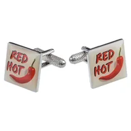 Spinki do mankietów i krawatów - Spinki do mankietów Red Hot Chilli KC-756 - miniaturka - grafika 1