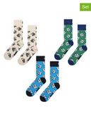 Skarpetki męskie - Happy Socks Skarpety (3 pary) w kolorze błękitno-zielono-beżowym - miniaturka - grafika 1