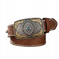 Paski - Pas Pasek Kowbojski Vintage Retro Dżety Nity Texas Niebieski Kamień 120 Cm - miniaturka - grafika 1