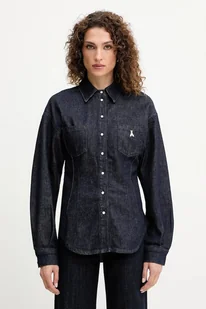 Patrizia Pepe koszula jeansowa damska kolor granatowy regular z kołnierzykiem klasycznym 8C0795 D113 - Koszule damskie - miniaturka - grafika 1