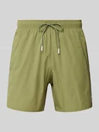 Kąpielówki męskie - Spodenki kąpielowe o kroju relaxed fit z nadrukiem z logo model ‘Iconic’ - miniaturka - grafika 1