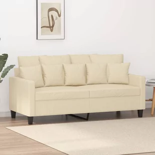 vidaXL 2-osobowa sofa, kremowa, 140 cm, tapicerowana tkaniną - Sofy i kanapy vidaXL 2-osobowa sofa, kremowa, 140 cm, tapicerowana tkaniną - Sofy i kanapy - miniaturka - grafika 1