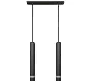 LED Żyrandol na lince TUBA 2xGU10/4,8W/230V czarny/matowy chrom - Lampy sufitowe - miniaturka - grafika 1