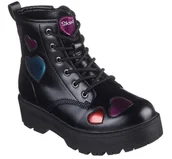 Botki damskie - Skechers Botki Dziecięce Gravlen Hi czarne z serduszkami sznurowane 33,5 EU - miniaturka - grafika 1