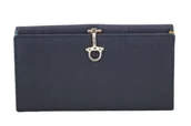 Portfele - Duży portfel ze złotym zapięciem - Granatowy - miniaturka - grafika 1