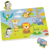 Klocki - VIGA Puzzle Dźwiękowe Dopasuj Zwierzęta Egzotyczne - miniaturka - grafika 1