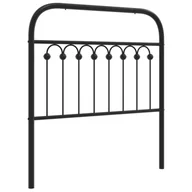 Inne meble do sypialni - vidaXL Metalowe wezgłowie, czarne, 90 cm - miniaturka - grafika 1