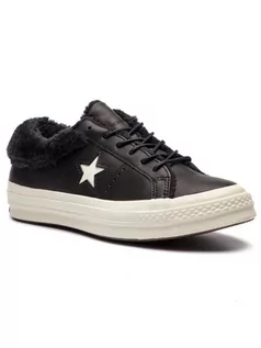 Trampki męskie - Converse Tenisówki One Star Ox 162601C Czarny - grafika 1