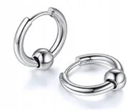 Kolczyki - Kółko Kolczyki Do Uszu HUGGIE Kuleczka STAL Gothic Punk Rock - miniaturka - grafika 1