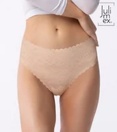 Bielizna lecznicza - Stringi damskie bezszwowe koronkowe BELLIE Maxi Julimex beżowe  2XL - miniaturka - grafika 1
