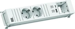 Bachmann BACHMANN POWER FRAME 2xCEE7/3 1xCM 1xUSB A/C 22W 0,2m GST18 ws - Gniazdka elektryczne - miniaturka - grafika 1
