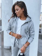 Bluzy damskie - Bluza damska VICTORIA jasnoszara BY0228-L - miniaturka - grafika 1