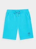 Spodenki męskie - 4F, Spodenki dresowe chłopięce, 4FJSS23TSHOM047-35S, TURKUS, Rozmiar 140 - miniaturka - grafika 1