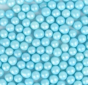 POSYPKA PEREŁKI CUKROWE PERŁOWE błękitne 6mm - 50g - Dodatki do ciast w proszku - miniaturka - grafika 1