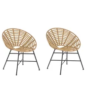 Fotele i krzesła ogrodowe - Shumee Zestaw 2 krzeseł rattanowy jasnobrązowy ACERRA 259764 - miniaturka - grafika 1