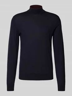 Sweter z dzianiny z golfem - Swetry męskie - miniaturka - grafika 1