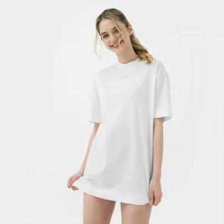 Koszulki sportowe damskie - Sukienka shirtowa mini CALVIN KLEIN WOMEN 00GWS3D902 - biała - Calvin Klein - grafika 1