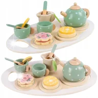 Zabawki AGD - Drewniany zestaw do herbatki dla dzieci solidny serwis do zabawy filiżanki - miniaturka - grafika 1