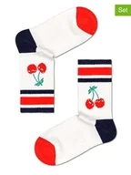 Skarpetki damskie - Happy Socks Skarpety (2 pary) "Cherries" w kolorze czerwono-białym - miniaturka - grafika 1