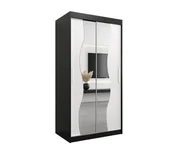 Szafy - Szafa przesuwna Garderoba MADRYT 100 gł. 62 czarny/biały - miniaturka - grafika 1